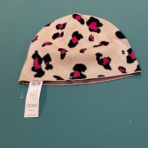 Chico's Kids Leopard Print Beanie - Pink and Black